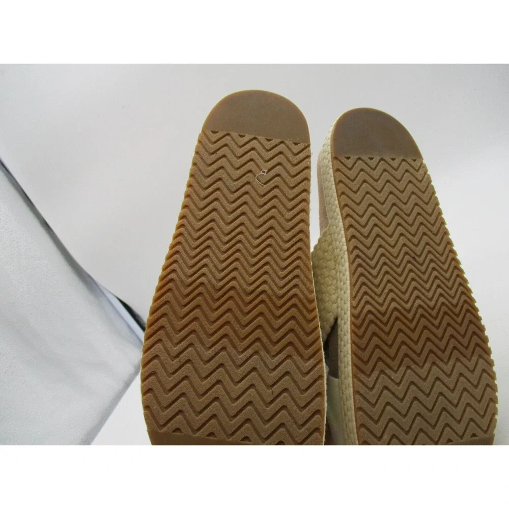 Toms Sandals Womens 9 Paloma Iridescent Leather Slide Casual‎ Silver Comfort New